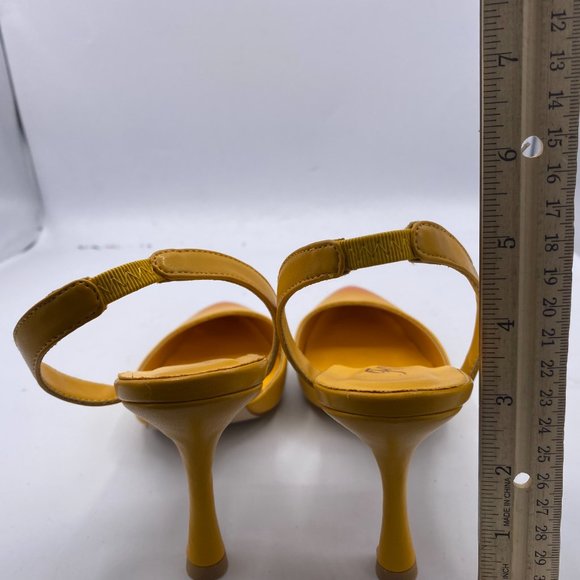 S FOWT yellow pointy toe slingback stilettos heels pumps shoes - Picture 5 of 9
